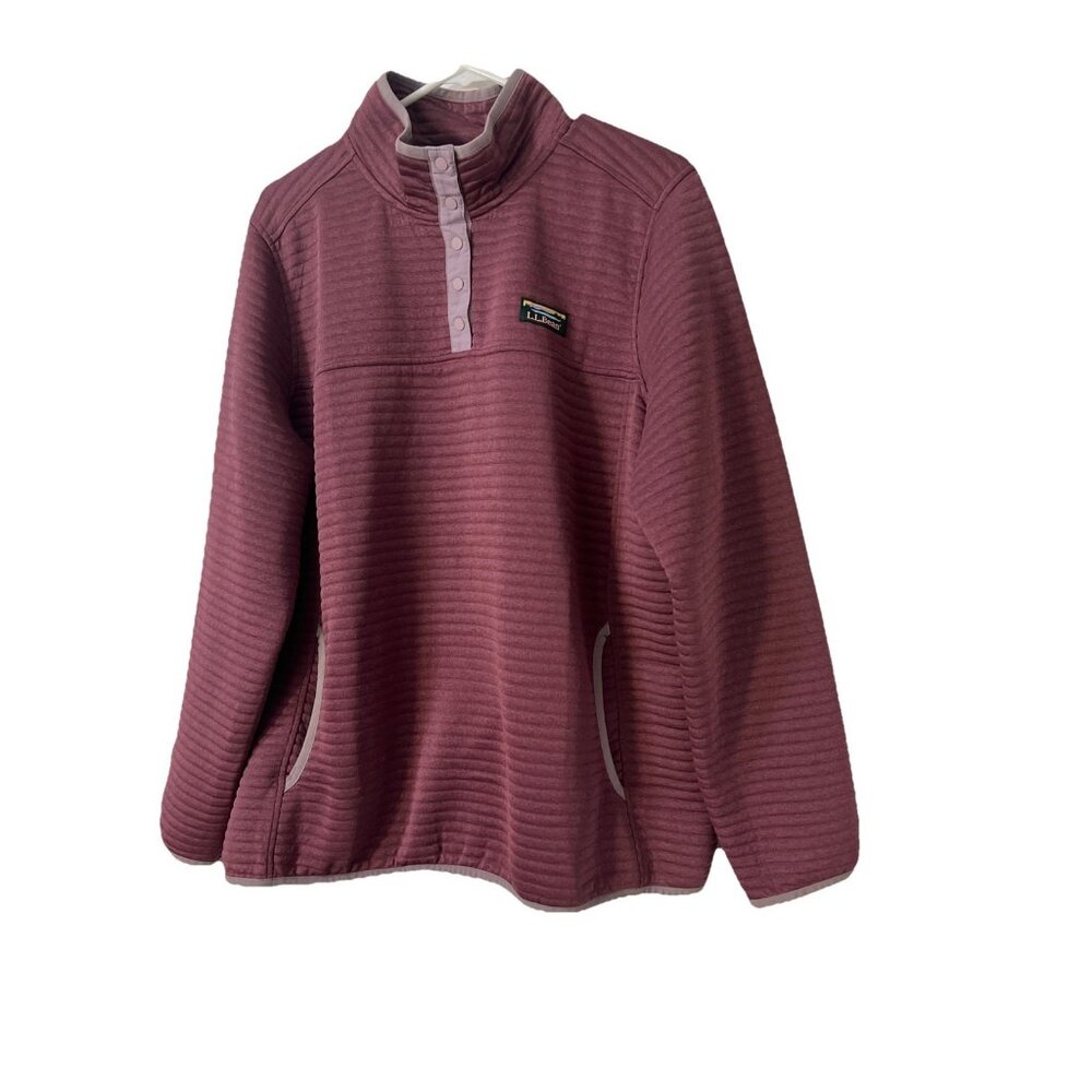 L.L. Bean Women's Plum Button-Up Sweater